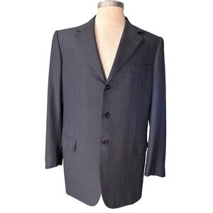 Brioni Pure Escorial Wool Jacket Sport Coat 42R Dark Gray Windowpane Luxury